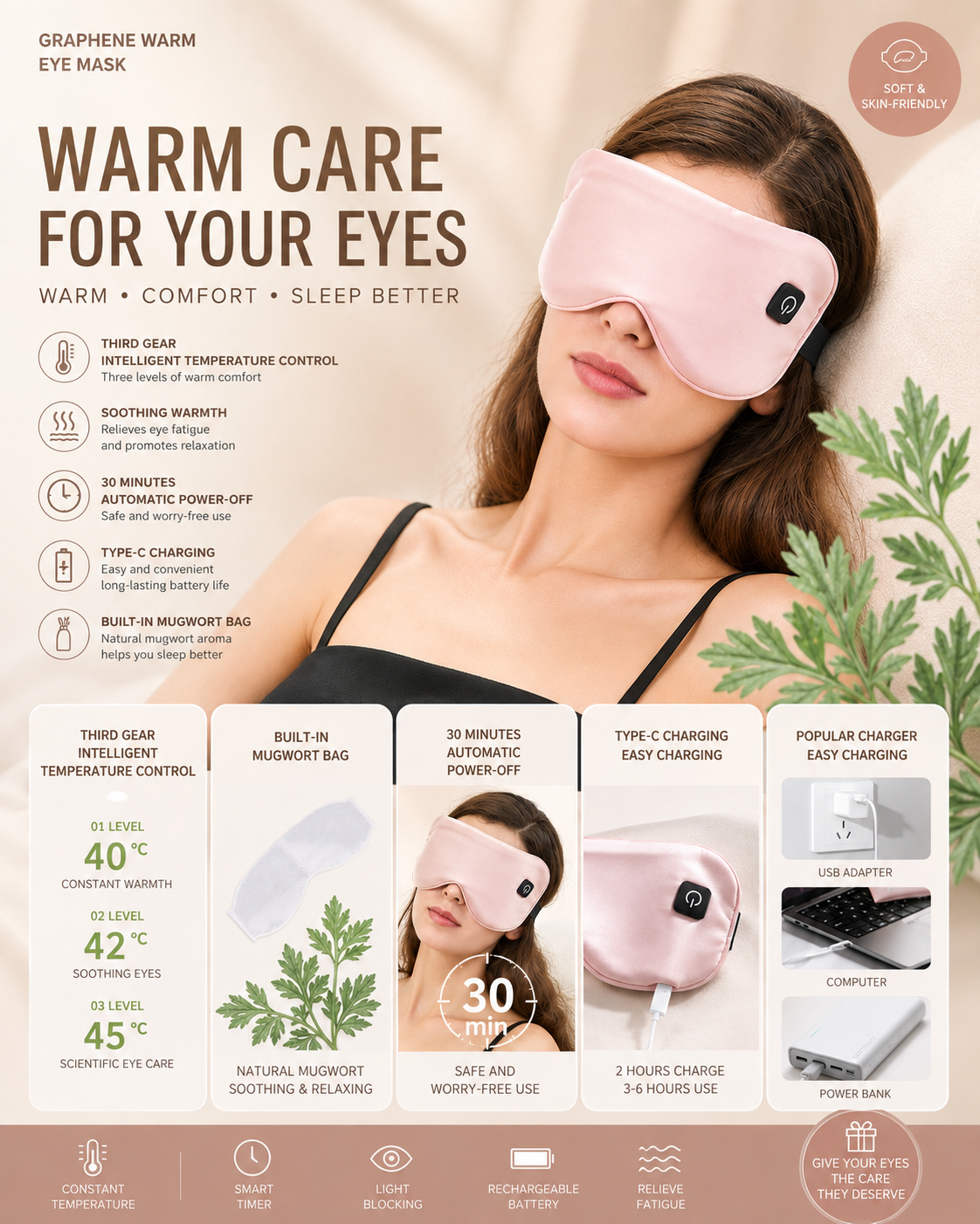 MSME Graphene Mugwort Hot & Cold Eye Mask