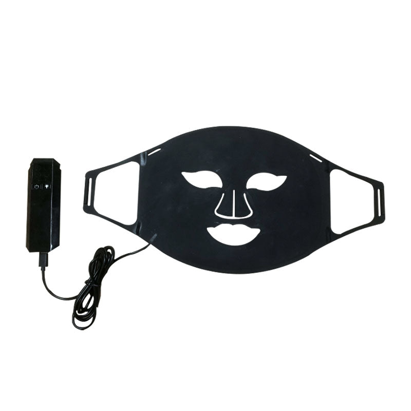 Facial red light therapy, LED face mask light therapy remote control, rechargeable, timer function, suitable for home, work, travel, yoga, and sleep.