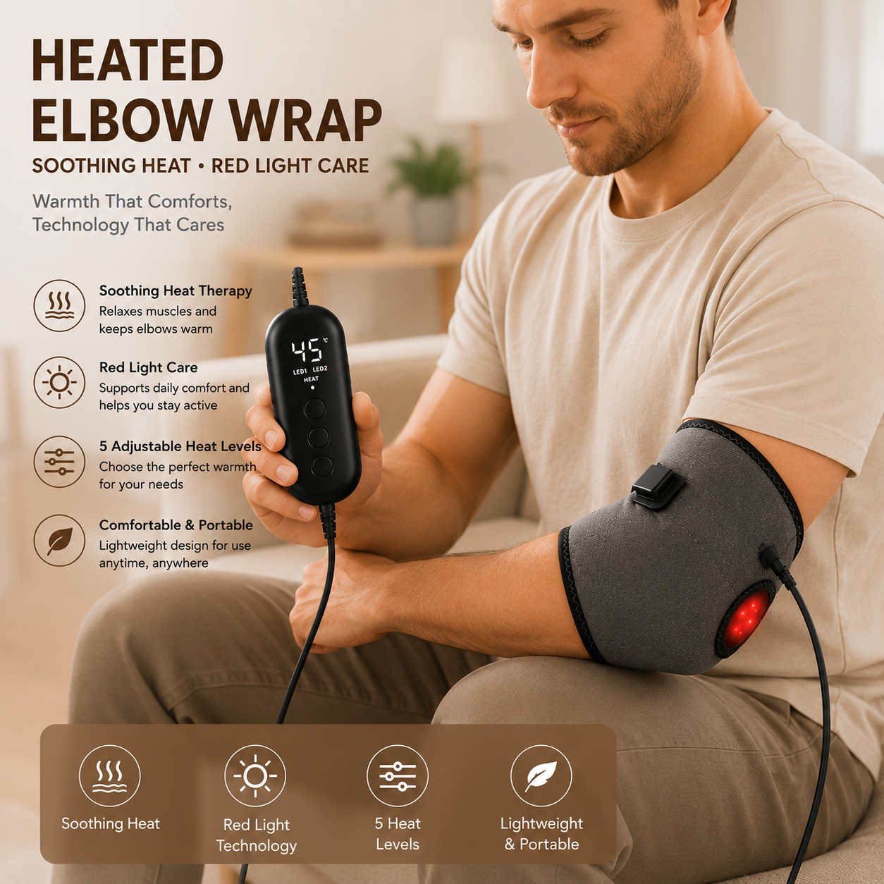 MSME® Thermal Comfort Wrap Adjustable Warmth • Red Light • Everyday Comfort