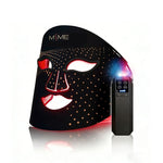 Facial red light therapy, LED face mask light therapy remote control, rechargeable, timer function, suitable for home, work, travel, yoga, and sleep.