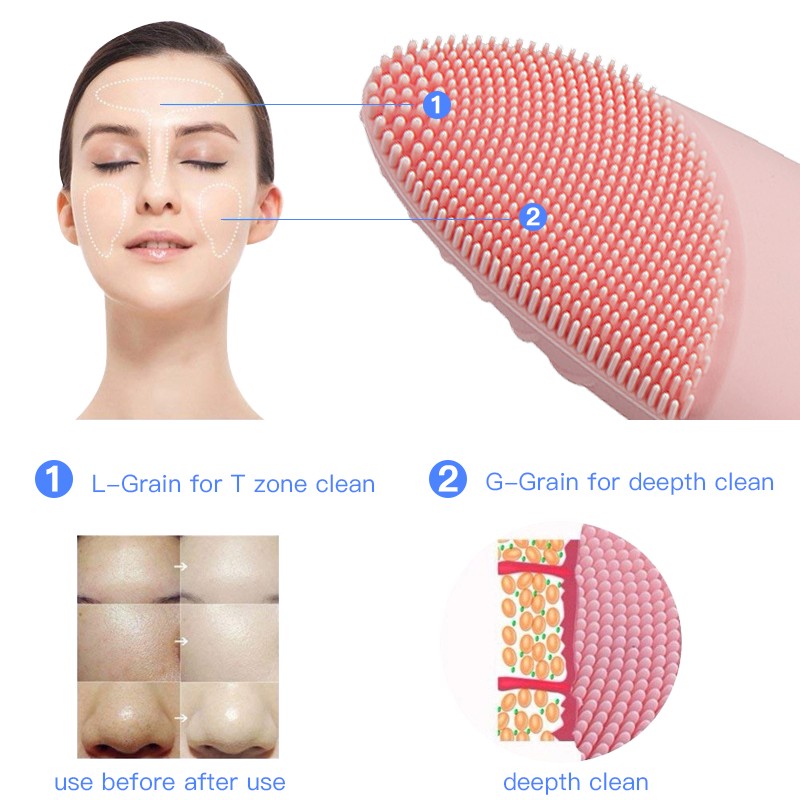 Wireless Charging Waterproof Silicone Facial Cleansing Brush