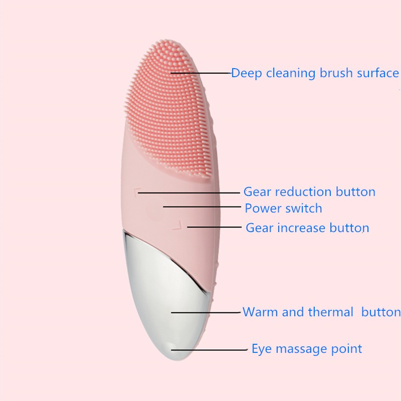 Wireless Charging Waterproof Silicone Facial Cleansing Brush