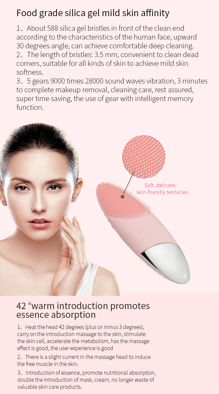 Wireless Charging Waterproof Silicone Facial Cleansing Brush(图7)